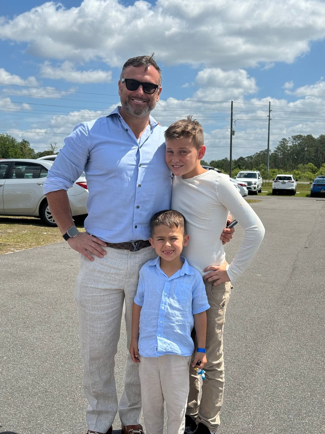 Dr. Allan Stewart with his sons